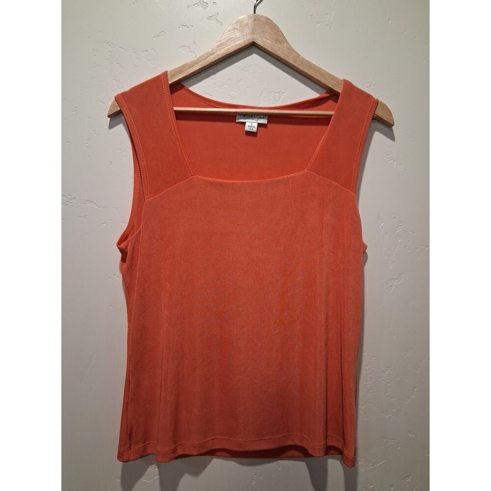 Coldwater Creek Wmn's Sz S Coral Stretchy Slinky Shell Layering Sleeveless Tank